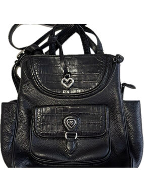 BRIGHTON LARGE BLACK LEATHER BAG IN LIKE NEW CONDITION SIGNED